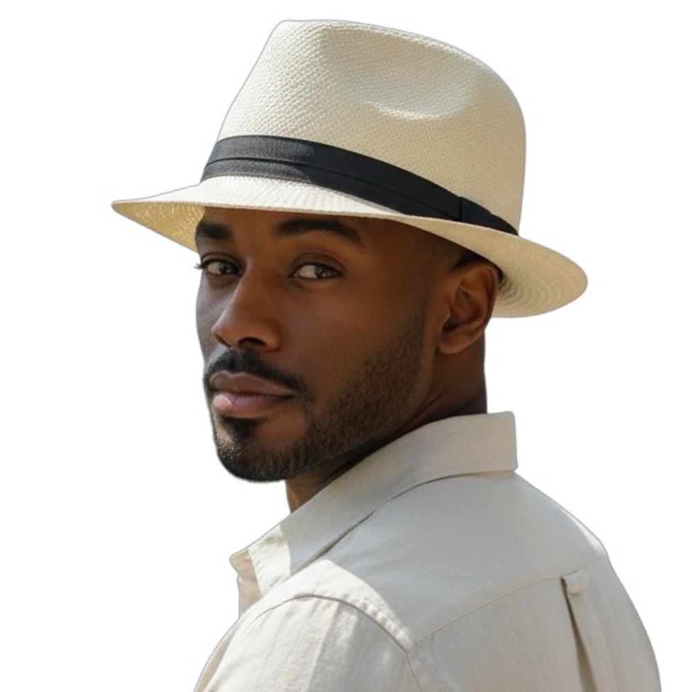 NEW Unisex Levi’s Cream Fedora Hat Black Band S/M Resort Holiday Festive Travel - Picture 2 of 9
